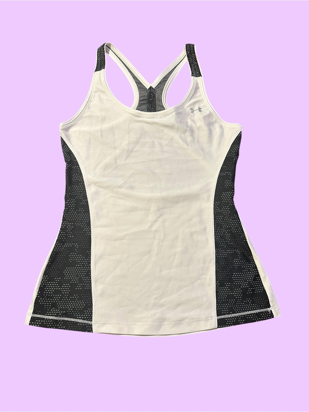 Under Armour White and Black Racerback Tank Top